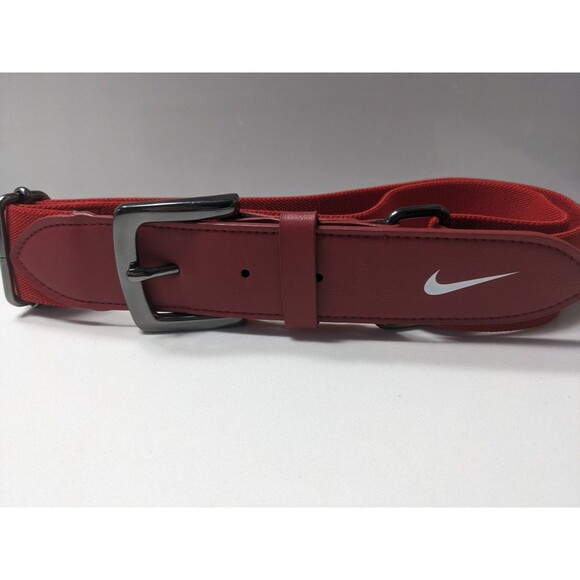 NIKE Youth Red Elastic Belt Sport Swoosh One Size Fits All Adjustable Baseball - Picture 5 of 8